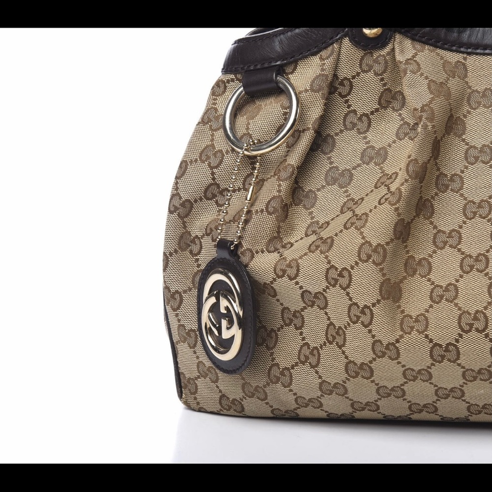 πGucci Sukey Monogram Leather Dark Brown Tote - Picture 13 of 15